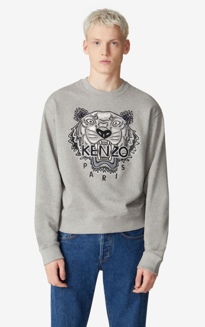 Kenzo Men Tiger Sweatshirt Pearl Grey